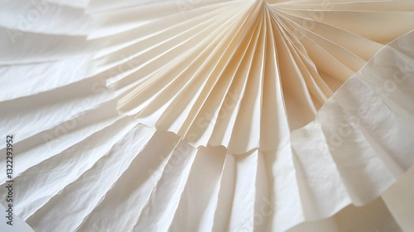Fototapeta Folded paper fan pleats highlighting intricate texture details