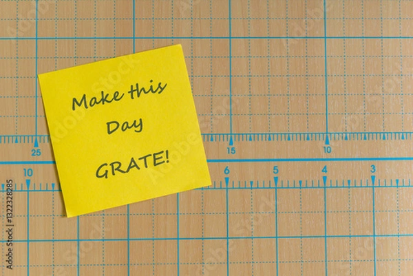 Obraz Colored paper note with adhesive tape with motivational phrases, post it glued on a very nice wooden board, copy space