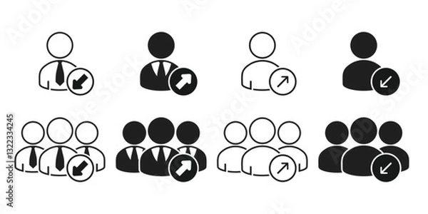 Fototapeta External internal worker icon. illustration vector