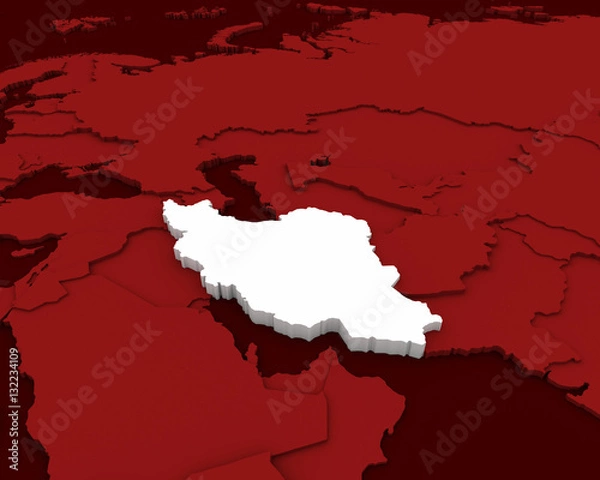 Fototapeta iran map 3D illustration