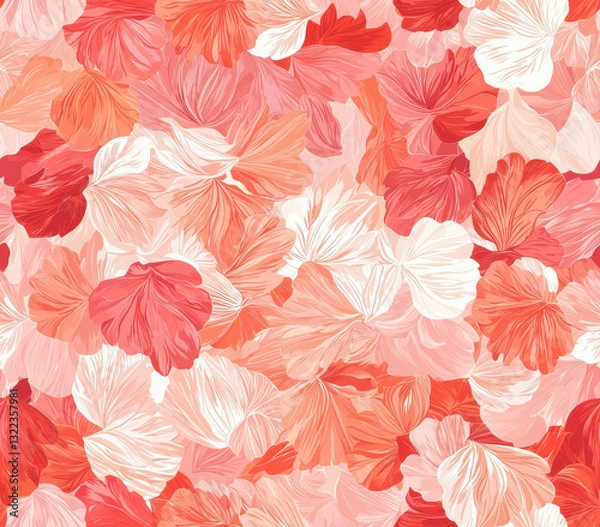 Fototapeta Vibrant floral pattern with soft rose and blush pink petals scattered beautifully, Seamless Pattern Style.