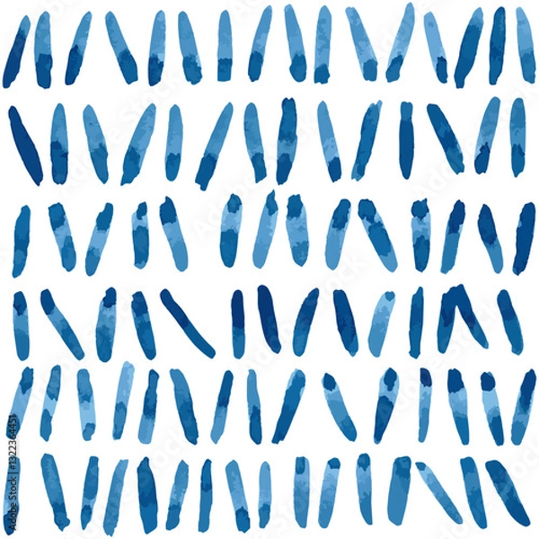 Fototapeta Blue ink monochrome background. Seamless vector pattern