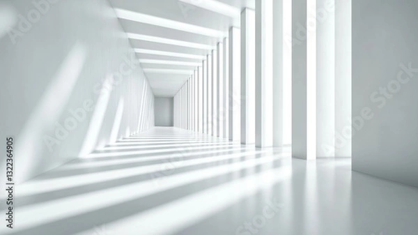 Fototapeta Exploring Light and Shadow in a Modern Corridor