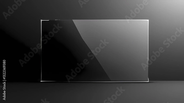 Fototapeta Ransparent shiny glass plate. plastic sheet. clear glass showcase on a transparent background. realistic window, laptop or tv screen glare or reflection.png. Vivid Glare. Illustration