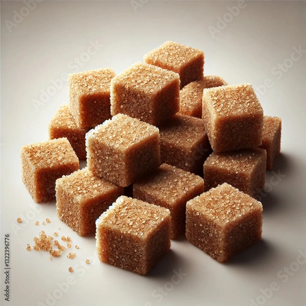 Fototapeta brown cane sugar cubes