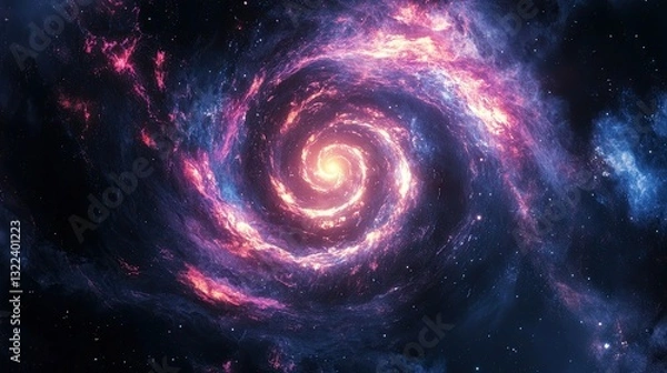 Fototapeta Captivating Glowing Galaxy Spiral Effect Perfect for Sci Fi Themes and Space Artwork Enhancements Suitable for Digital Art Illustration and Graphic Design Projects Invites Imagination