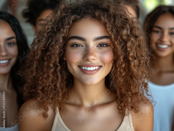Fototapeta Joyful Group of Young Professionals Smiling in Modern Office