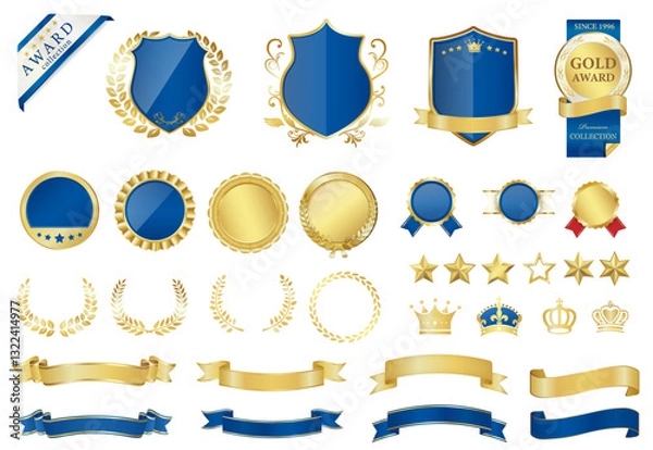 Obraz エンブレム　ランキング　リボン　トロフィー　アワード　セット