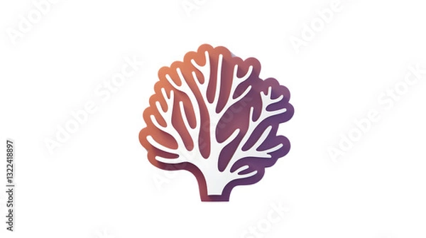 Fototapeta Abstract Coral Design with Gradient Colors and Branching Patterns for NatureThemed Projects