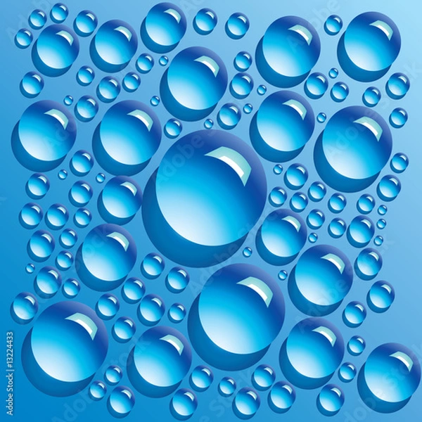Obraz blue water bubbles. vector illustration