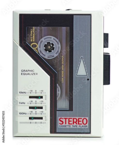 Obraz vintage cassette tape player on white background isolation