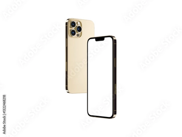 Fototapeta iPhone 13 Pro Max Gold Perspective View