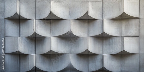 Obraz Abstract Geometric Concrete Wall with Intricate Patterns and Textures

