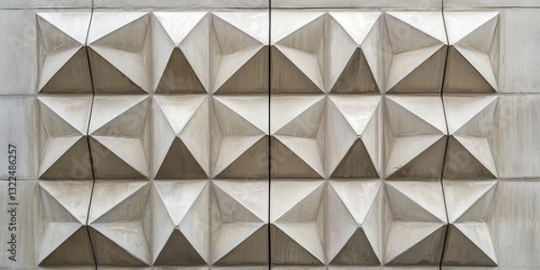 Obraz Abstract Geometric Concrete Wall with Intricate Patterns and Textures

