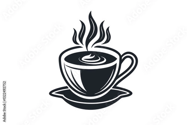 Fototapeta 
Coffee shop vector logo illustration black color silhouette