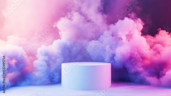 Fototapeta "Aesthetic Product Display Platforms in Dreamy Hues"