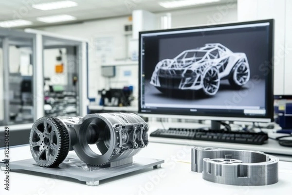 Fototapeta Advanced Engineering Techniques in Car Parts Production