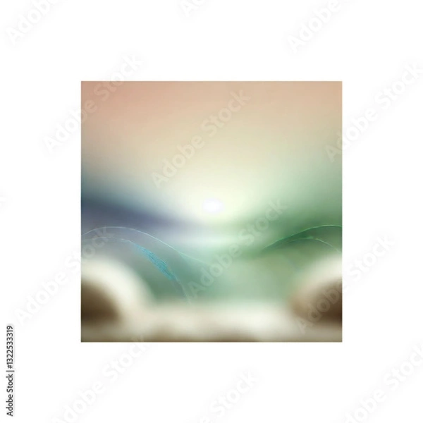 Fototapeta パステルグリーン×ラベンダー×ベージュの癒し系グラデーション