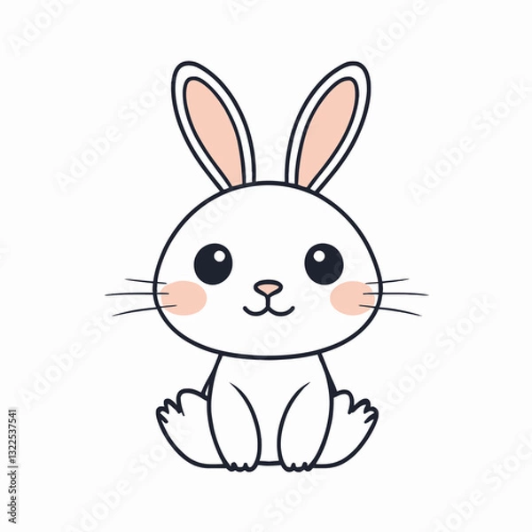 Obraz Cute vector line art illustration of a Bunny