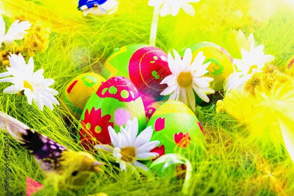 Obraz Easter eggs in the nest