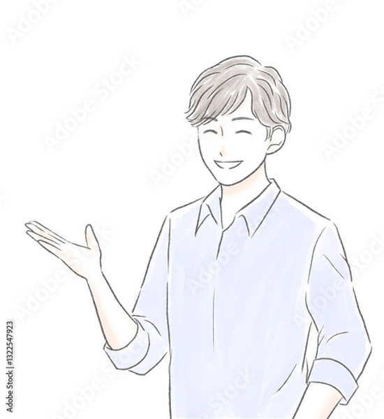 Obraz プレゼンテーションをする男性　笑顔