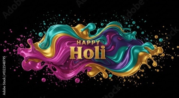 Fototapeta A vibrant and colorful Holi celebration design, featuring vibrant hues of colors and joyous festivities.