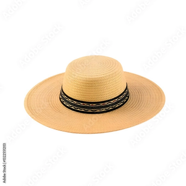 Fototapeta Straw hat isolated on a transparent background