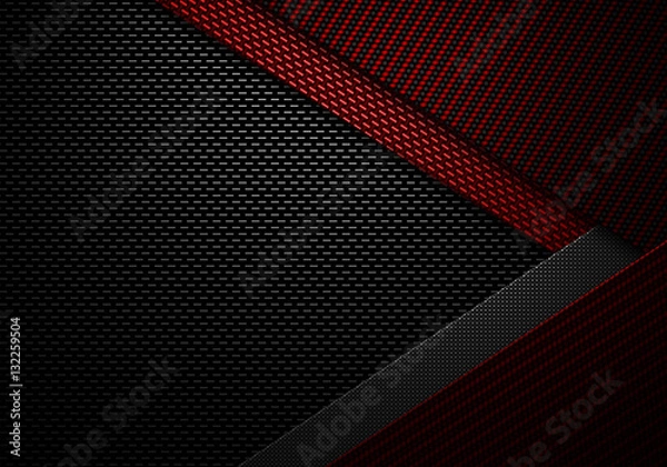 Obraz Abstract red black carbon fiber textured material design