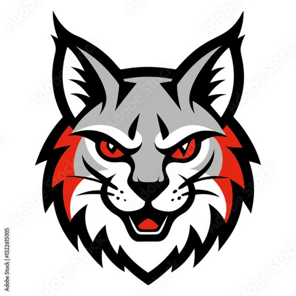 Fototapeta Bobcat head mascot logo design vector