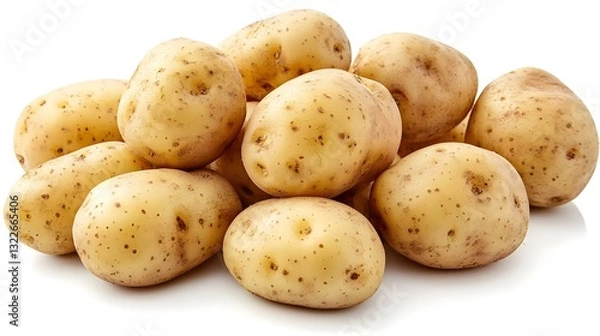 Fototapeta New raw potatoes isolated on white background