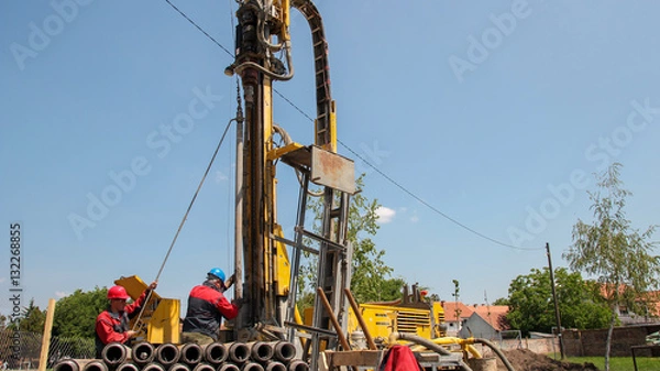 Obraz Workers on Drilling Rig