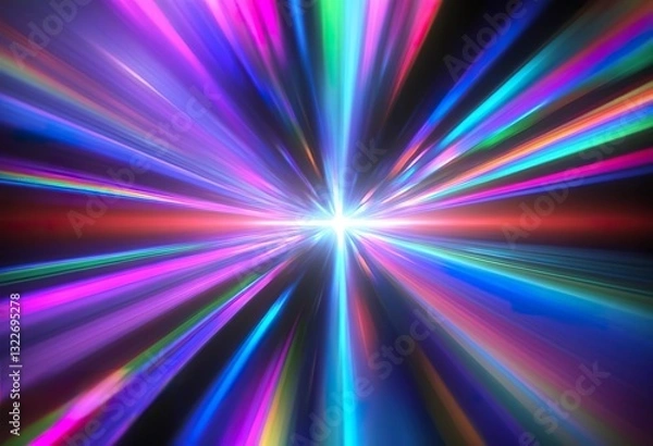 Fototapeta Vibrant Light Rays, Speed, Energy, Neon, Burst, Abstract, Colorful, Star, Galaxy, Motion
