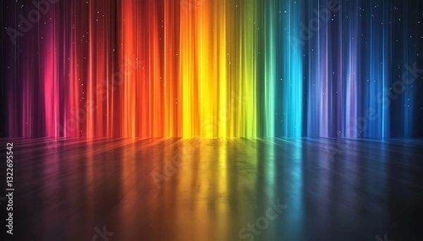 Fototapeta Beautiful color spectrum with reflections creates an alluring design