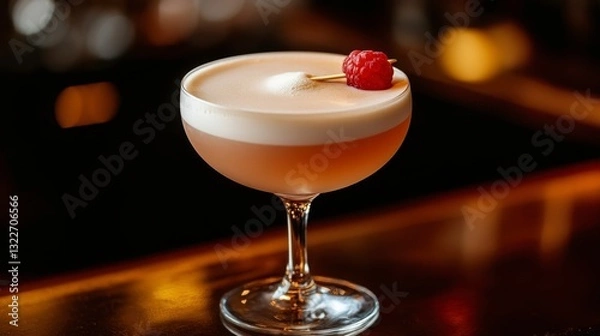 Fototapeta Elegant Cocktail with Raspberry