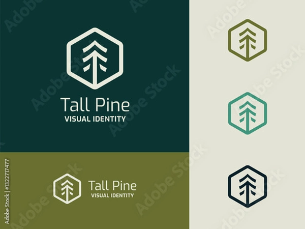 Obraz Pine tree logo symbol design