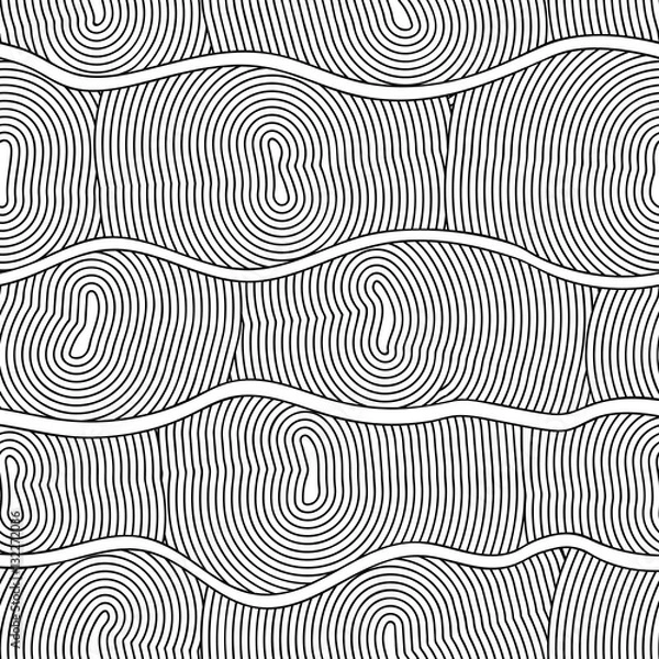 Fototapeta Abstract seamless background with doodle style, zen tangle for you design