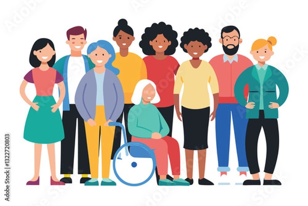 Obraz Crowd of different people of different races