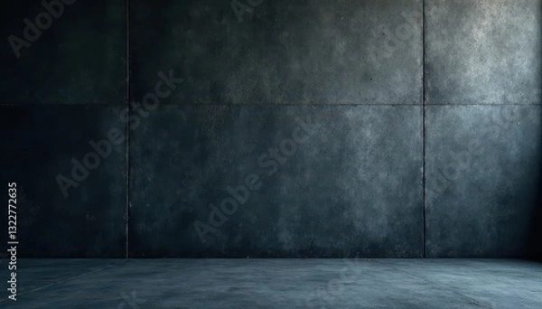 Fototapeta Deep charcoal concrete, textured backdrop, banner ready, concrete, rough, monochrome