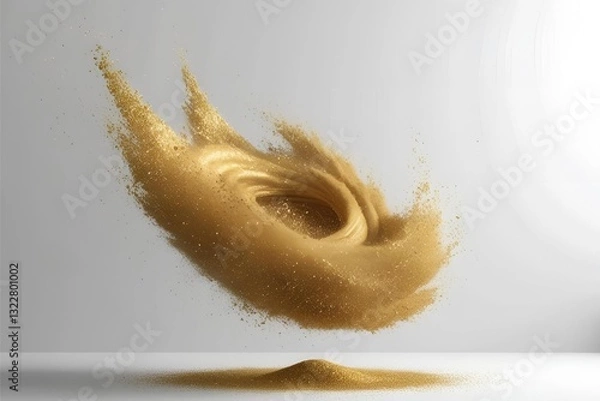 Fototapeta Explosion of gold dust Paper texture Watercolor background, design. Minimal plain fullscreen paper . simple with space for copying text. A3 a4