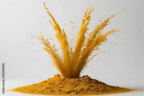 Fototapeta Explosion of gold dust Paper texture Watercolor background, design. Minimal plain fullscreen paper . simple with space for copying text. A3 a4