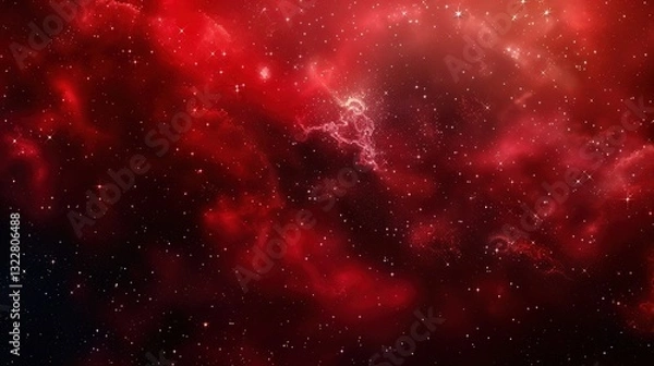 Fototapeta Red_space_background_red_galactic_background