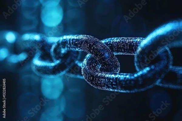 Fototapeta Conceptual Representation of End-To-End Encryption Illustrating Secure Communication Through Digital Networks in Vivid Blue Tones