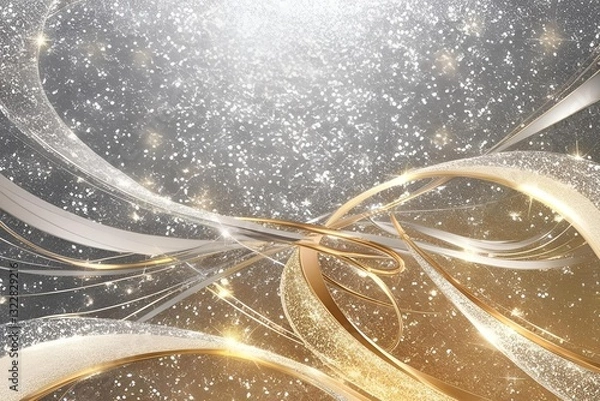 Fototapeta Gold, silver, sparkle Paper texture Watercolor background, design. Minimal plain fullscreen paper . simple with space for copying text. A3 a4
