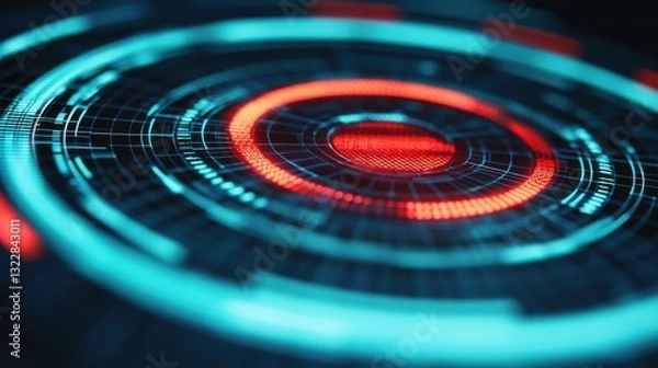 Obraz Data Center security infographic concept. Cutting Edge Cybersecurity Data Visualization and Analytics Dashboard Concept