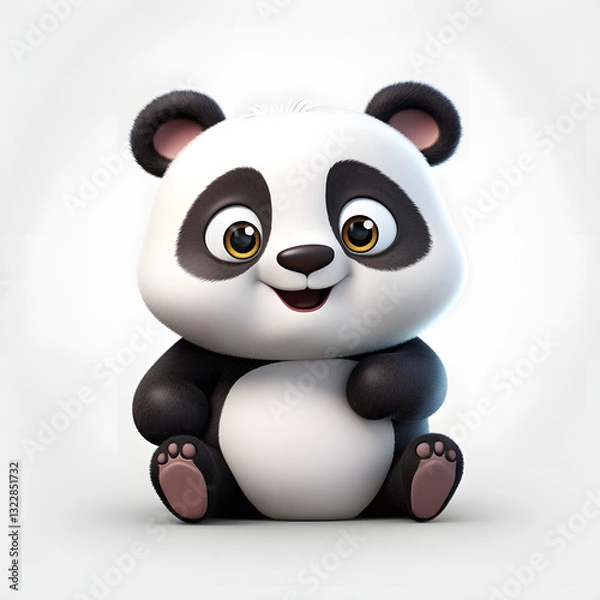 Obraz Digital technology 3d cute panda icon