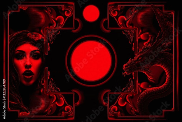 Fototapeta red and black image of a playing card