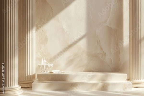 Obraz Elegant Minimalist Interior with Columns and Soft Natural Light