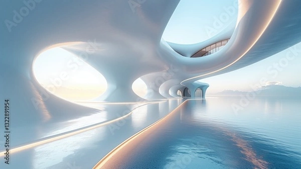 Obraz Modern streamlined architecture and flooring