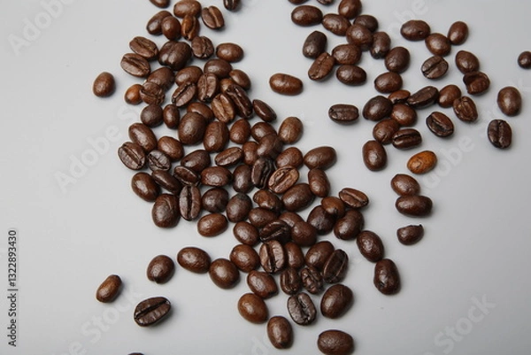 Obraz coffee beans on white background