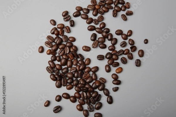 Obraz coffee beans on white